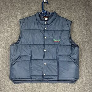Vintage Grolsch Beer Puffer Vest Mens Plus XXL Navy Blue Pla-Jac Dunbrooke USA